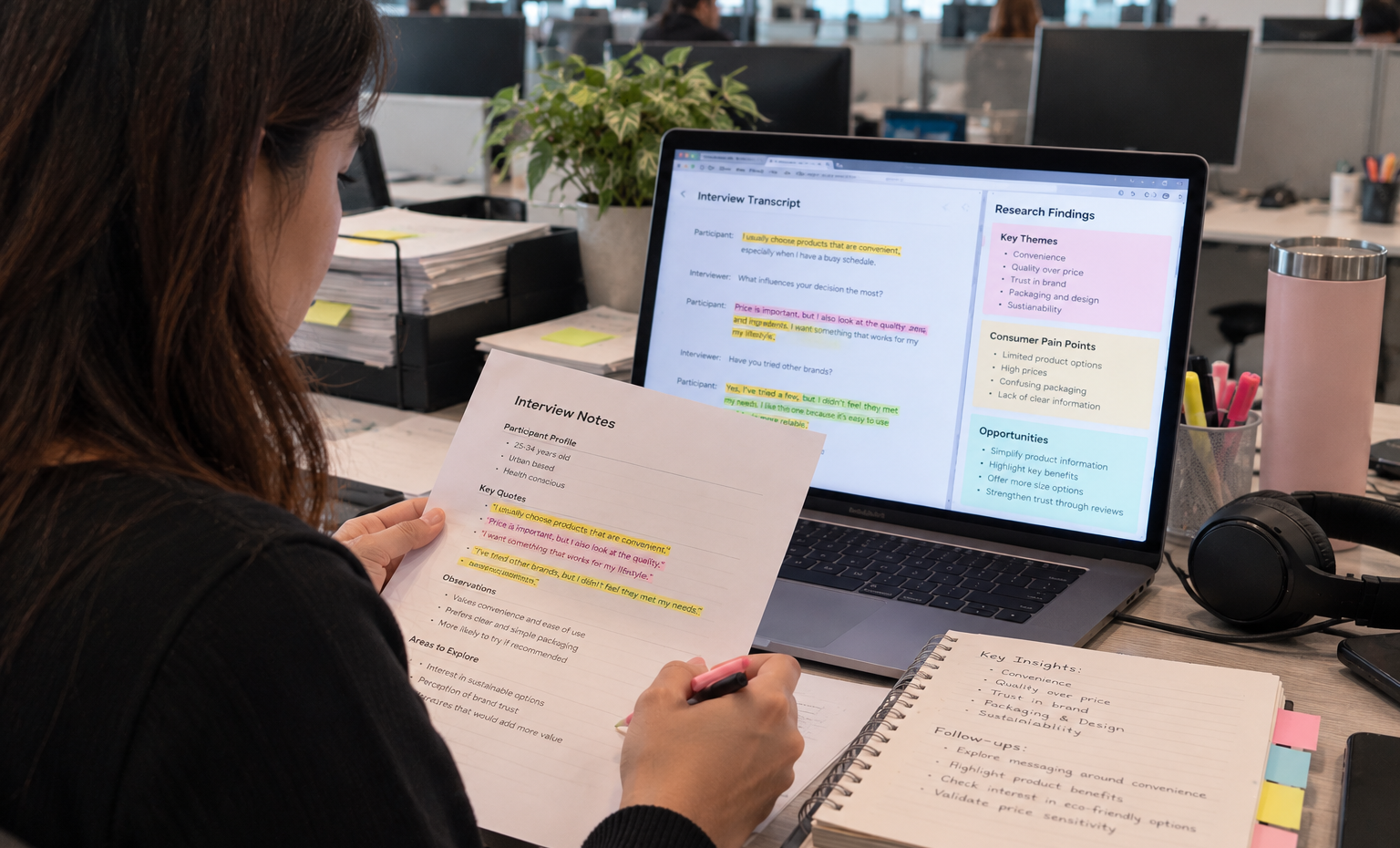 market research review at the office